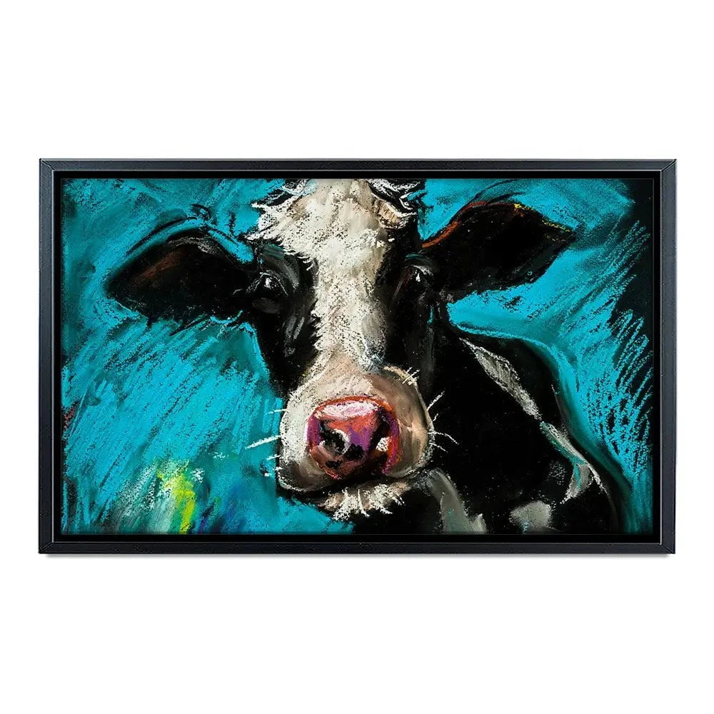 Cow On Blue Canvas Print Cow On Blue Canvas Print wall art product Ivailo Nikolov / Shutterstock