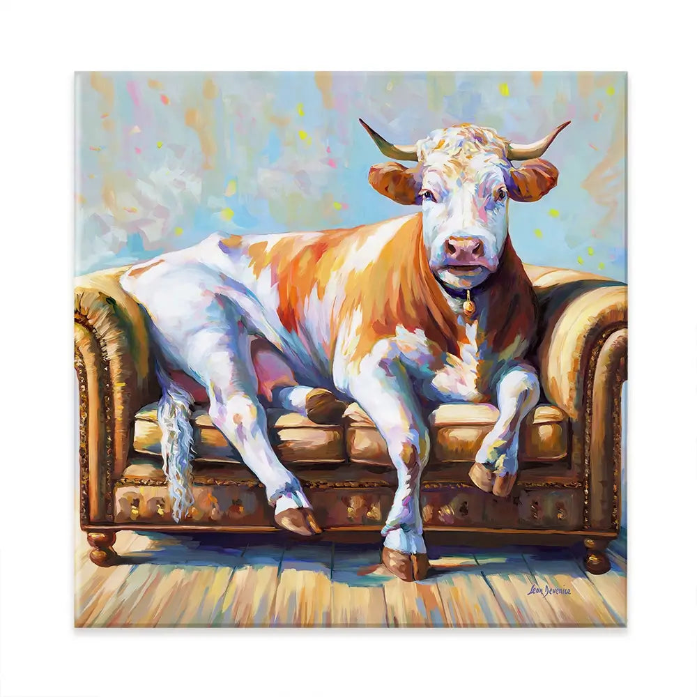 Cow's Day Off Canvas Print Cow's Day Off Canvas Print wall art product Leon Devenice