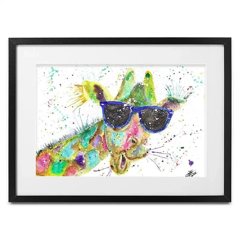 Crazy Giraffe Framed Art Print Crazy Giraffe Framed Art Print wall art product Jamie Taylor