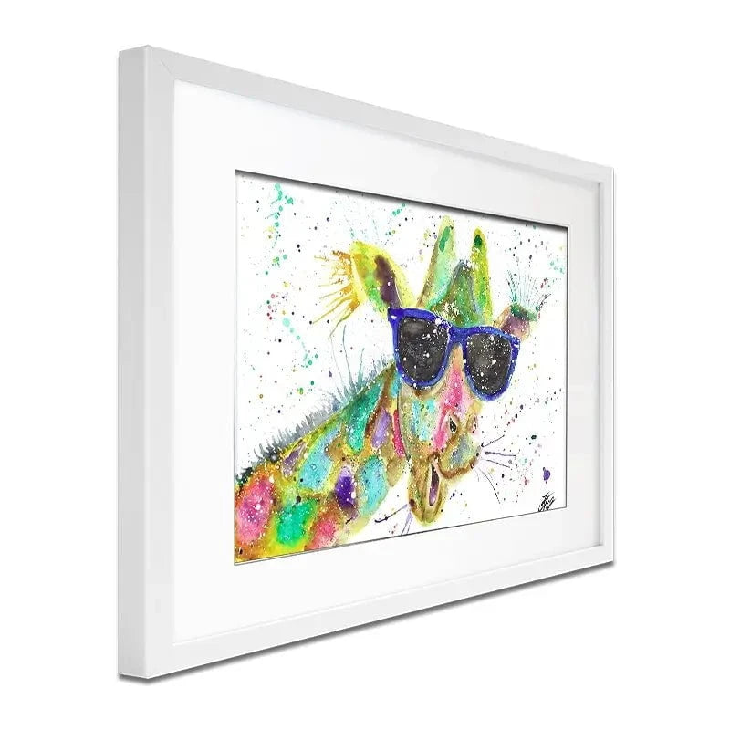 Crazy Giraffe Framed Art Print Crazy Giraffe Framed Art Print wall art product Jamie Taylor