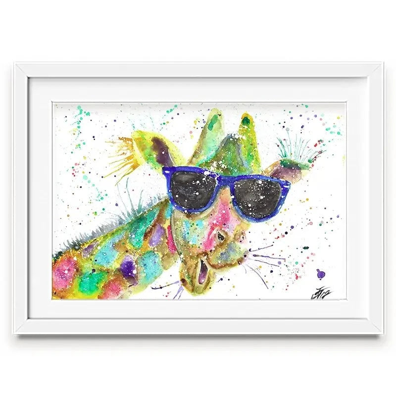 Crazy Giraffe Framed Art Print Crazy Giraffe Framed Art Print wall art product Jamie Taylor