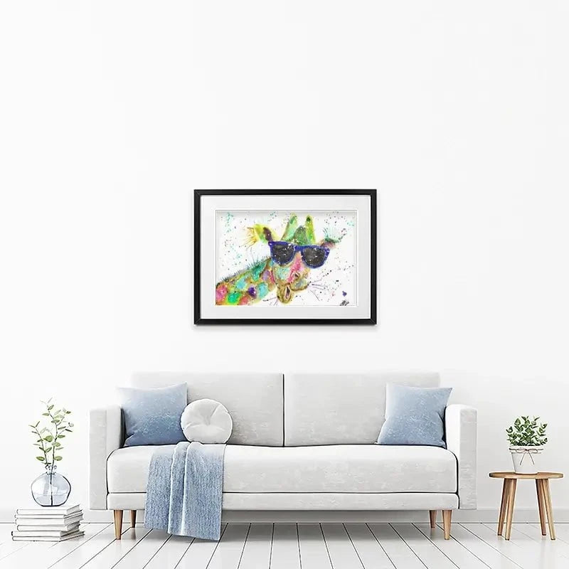 Crazy Giraffe Framed Art Print Crazy Giraffe Framed Art Print wall art product Jamie Taylor