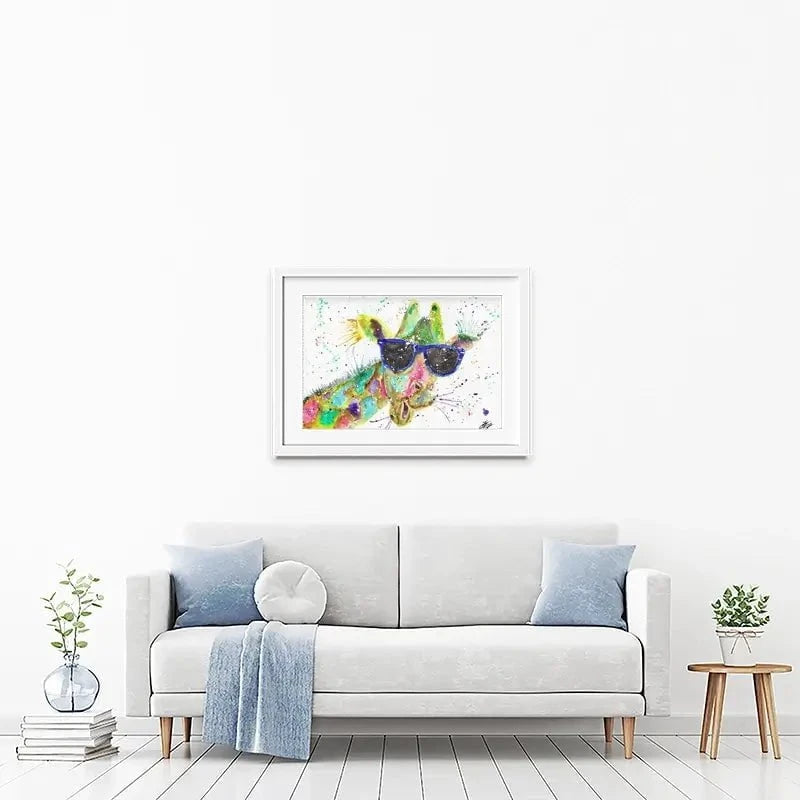 Crazy Giraffe Framed Art Print Crazy Giraffe Framed Art Print wall art product Jamie Taylor