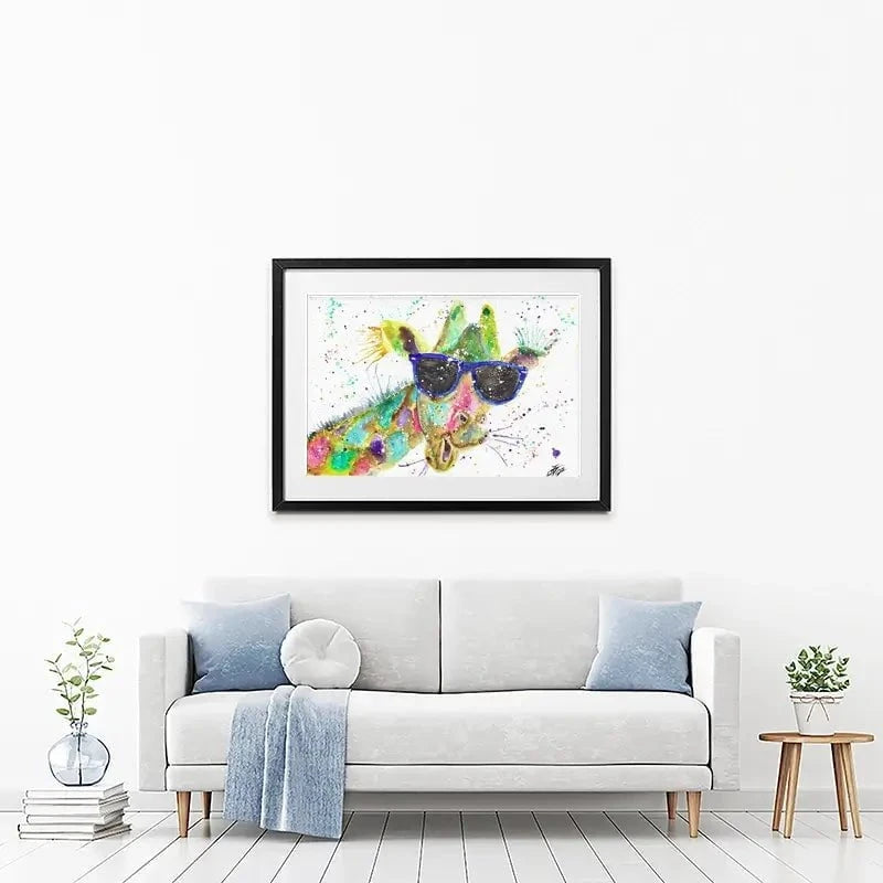 Crazy Giraffe Framed Art Print Crazy Giraffe Framed Art Print wall art product Jamie Taylor