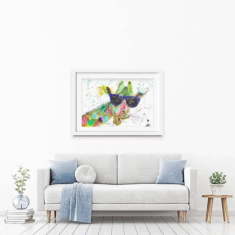 Crazy Giraffe Framed Art Print Crazy Giraffe Framed Art Print wall art product Jamie Taylor
