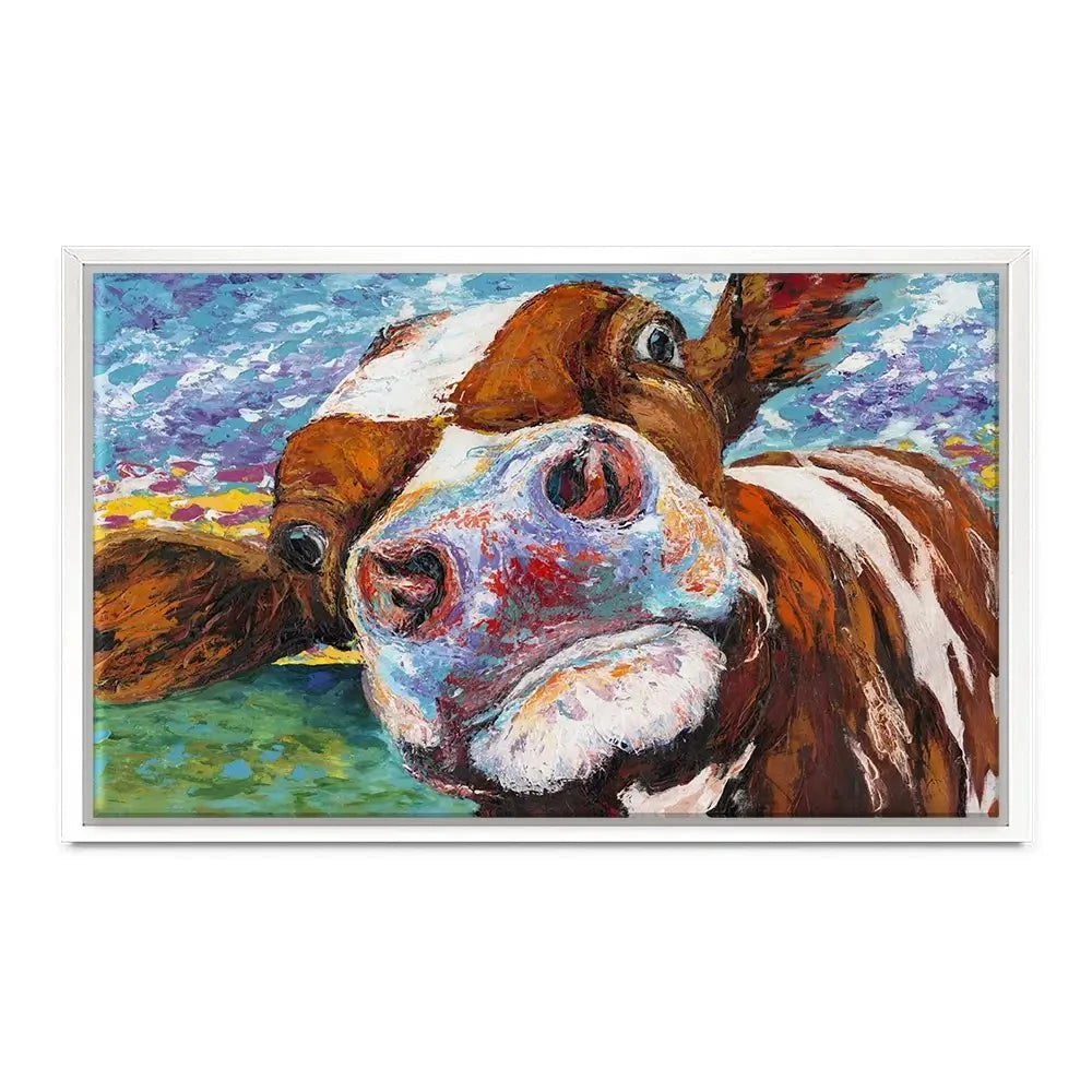 Curious Cow Canvas Print Curious Cow Canvas Print wall art product Carolee Vitaletti