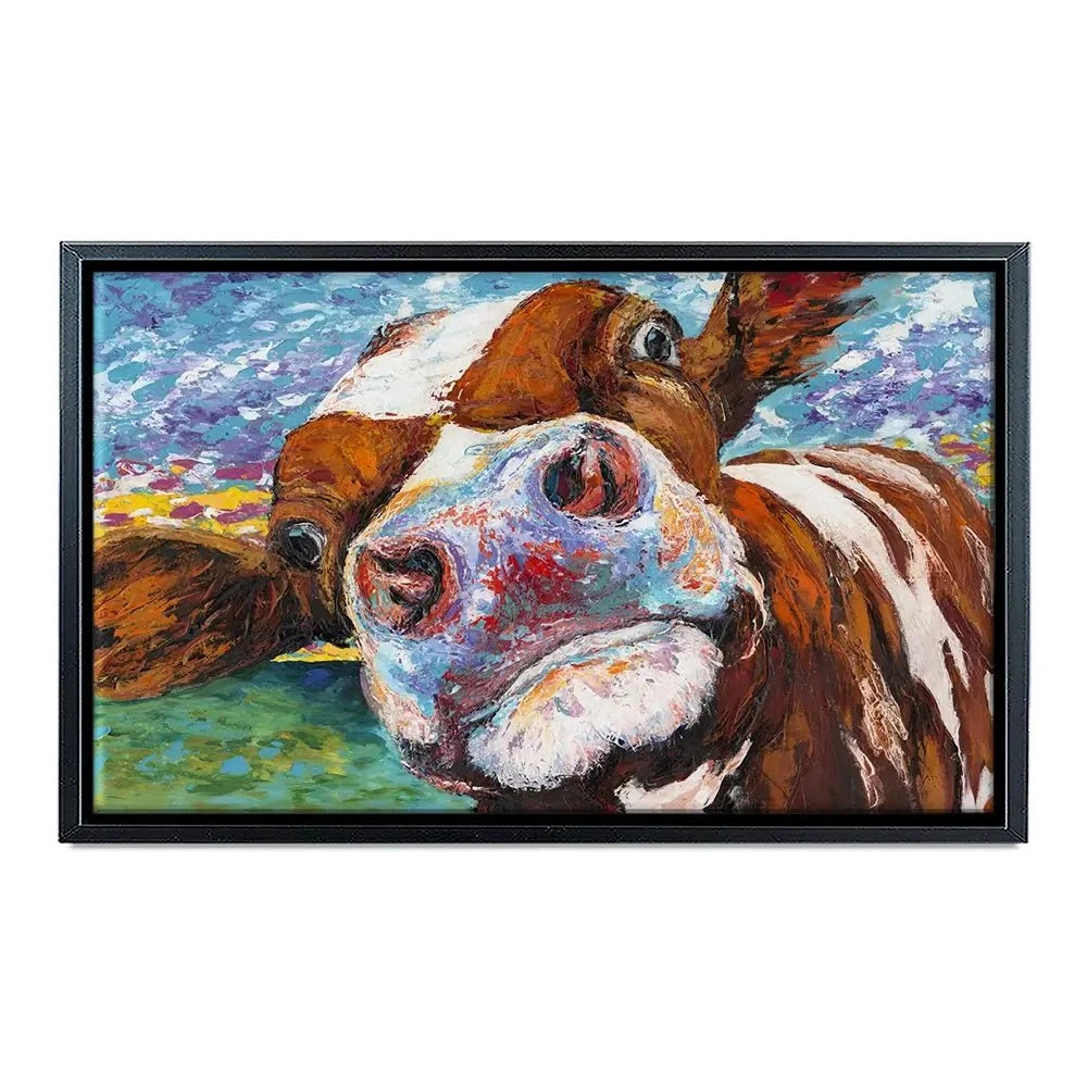 Curious Cow Canvas Print Curious Cow Canvas Print wall art product Carolee Vitaletti