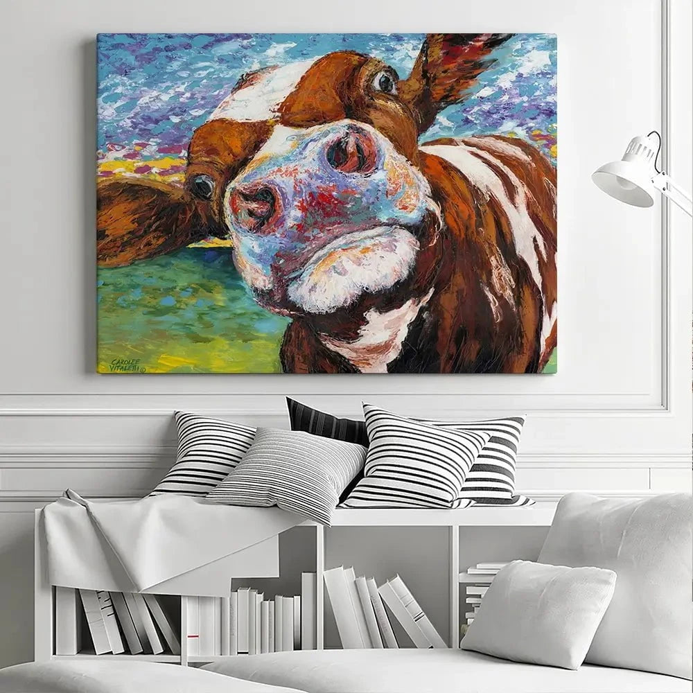 Curious Cow Canvas Print Curious Cow Canvas Print wall art product Carolee Vitaletti