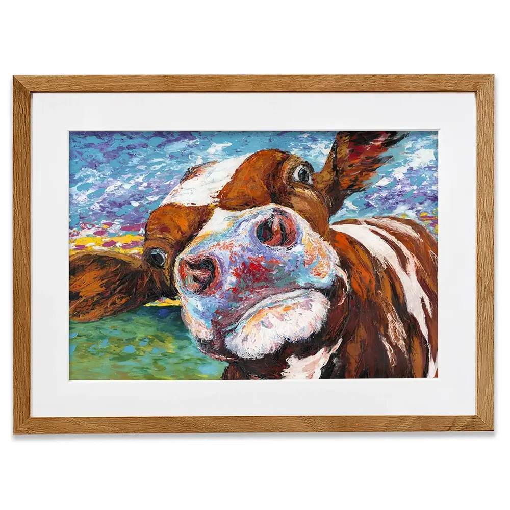 Curious Cow Framed Art Print Curious Cow Framed Art Print wall art product Carolee Vitaletti
