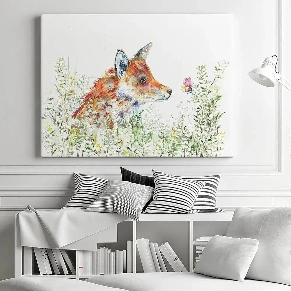 Curious Fox Canvas Print Curious Fox Canvas Print wall art product Nicola Jane Rowles