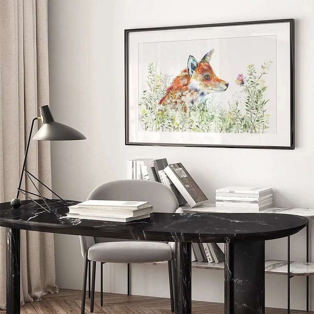 Curious Fox Framed Art Print Curious Fox Framed Art Print wall art product Nicola Jane Rowles