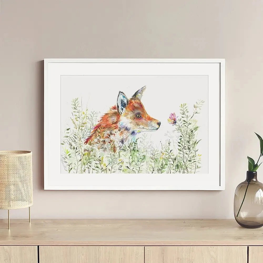 Curious Fox Framed Art Print Curious Fox Framed Art Print wall art product Nicola Jane Rowles