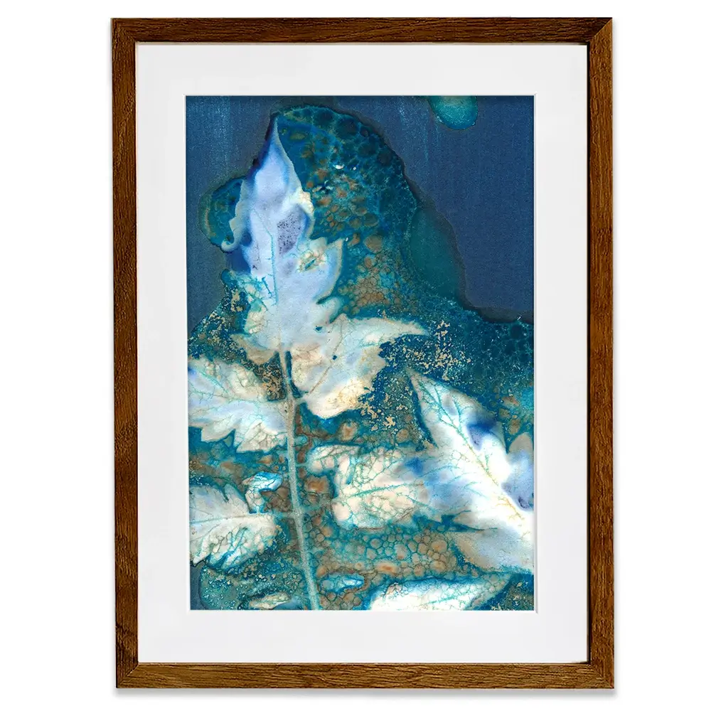 Cyanotype Leaves Framed Art Print Cyanotype Leaves Framed Art Print wall art product Regina Moore