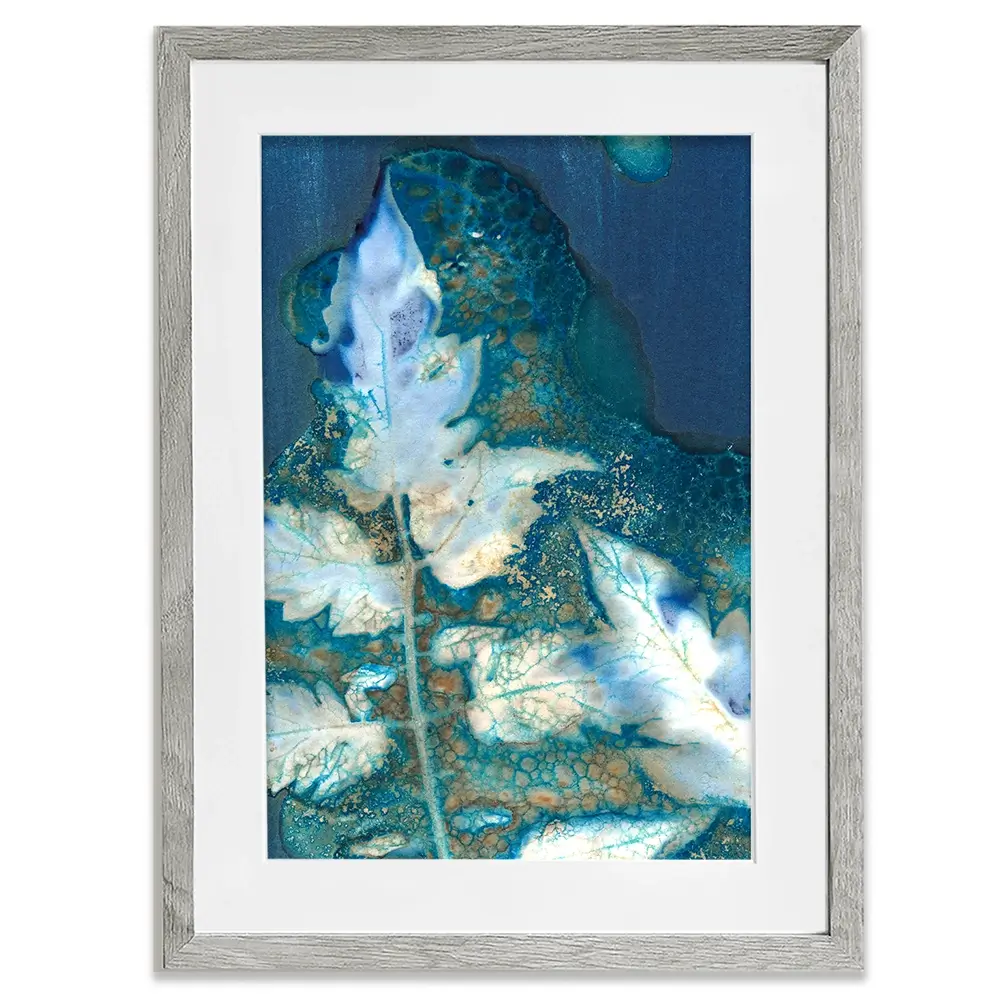 Cyanotype Leaves Framed Art Print Cyanotype Leaves Framed Art Print wall art product Regina Moore