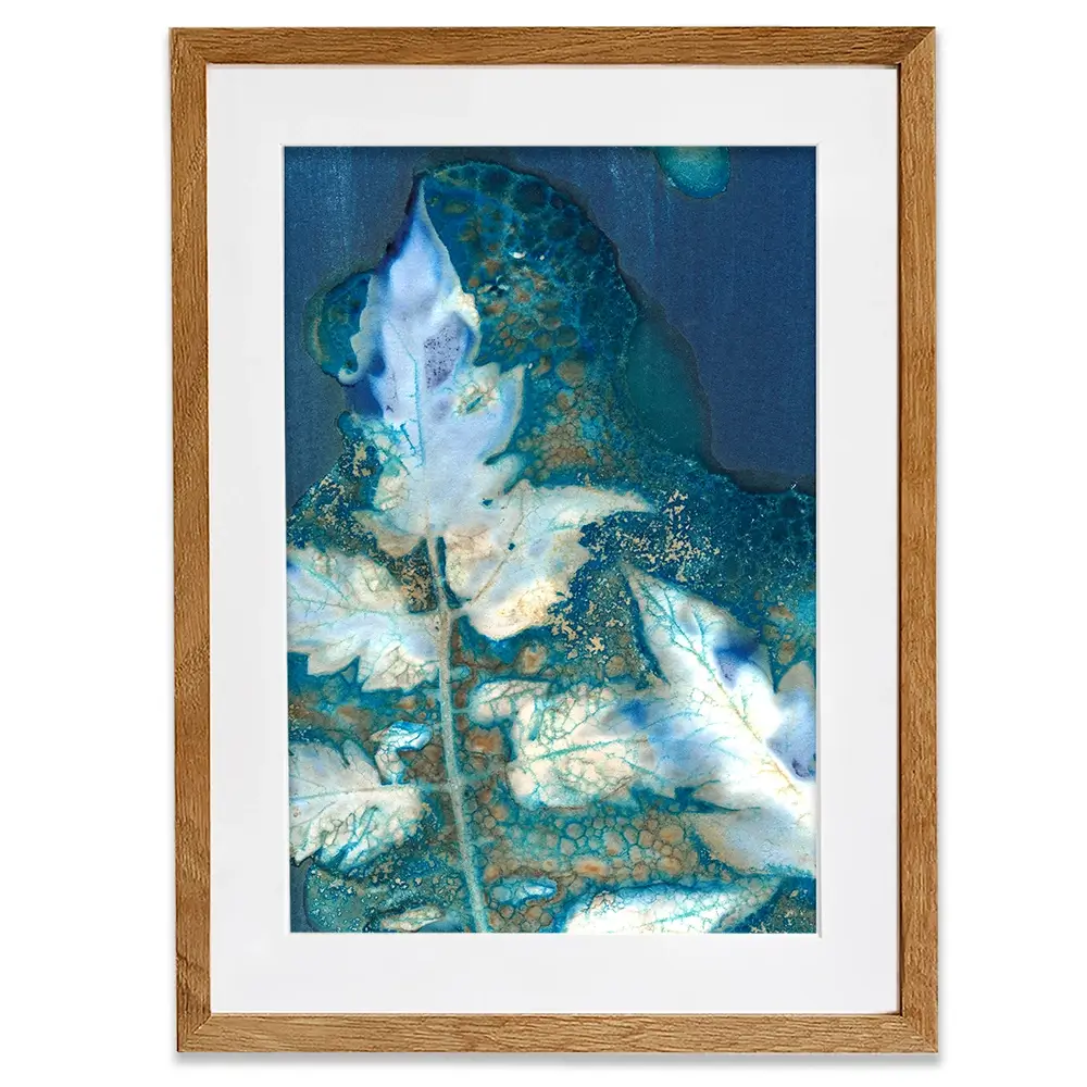 Cyanotype Leaves Framed Art Print Cyanotype Leaves Framed Art Print wall art product Regina Moore