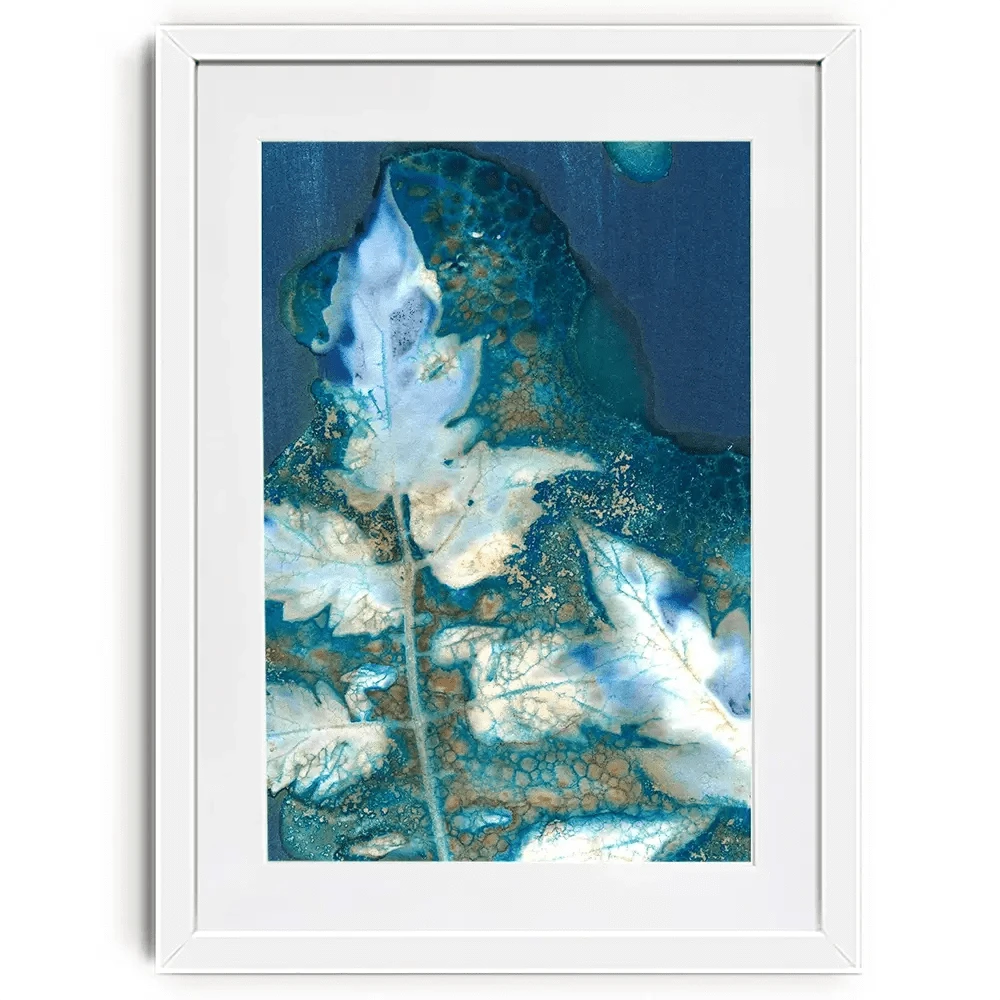 Cyanotype Leaves Framed Art Print Cyanotype Leaves Framed Art Print wall art product Regina Moore