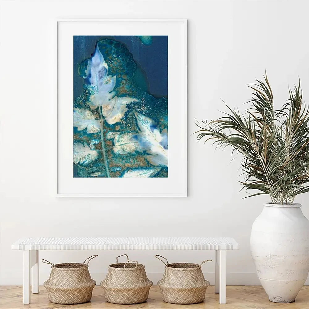 Cyanotype Leaves Framed Art Print Cyanotype Leaves Framed Art Print wall art product Regina Moore
