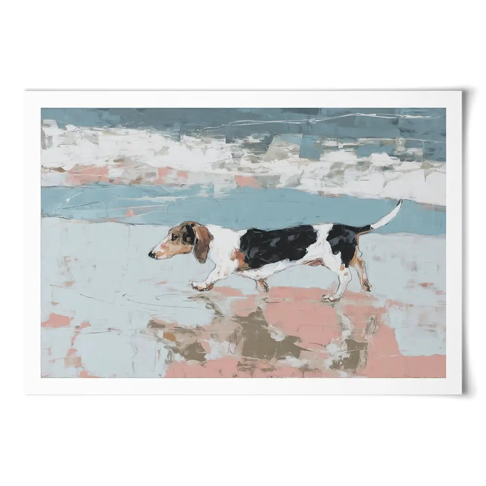 Dachshund At The Beach Art Print Dachshund At The Beach Art Print wall art product Chromatic Storm Studio