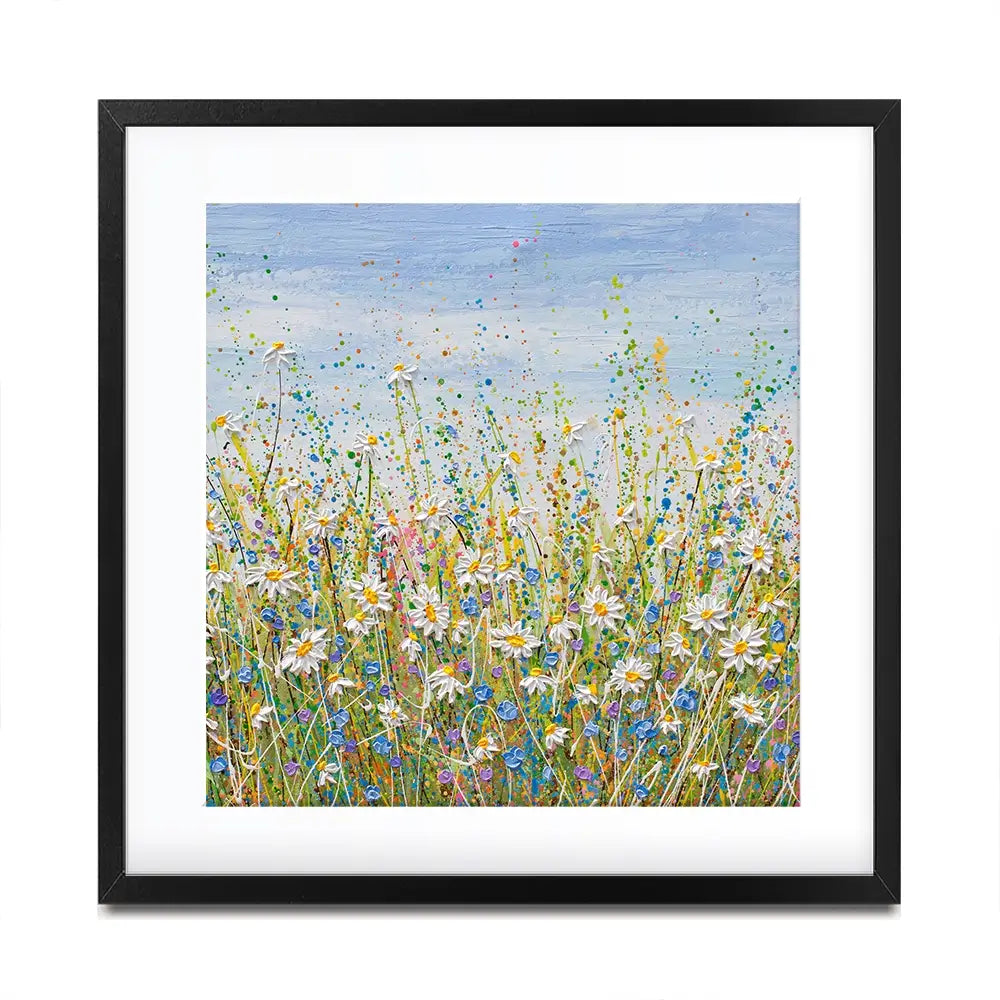 Daisies In July Square Framed Art Print Daisies In July Square Framed Art Print wall art product Olga Tkachyk