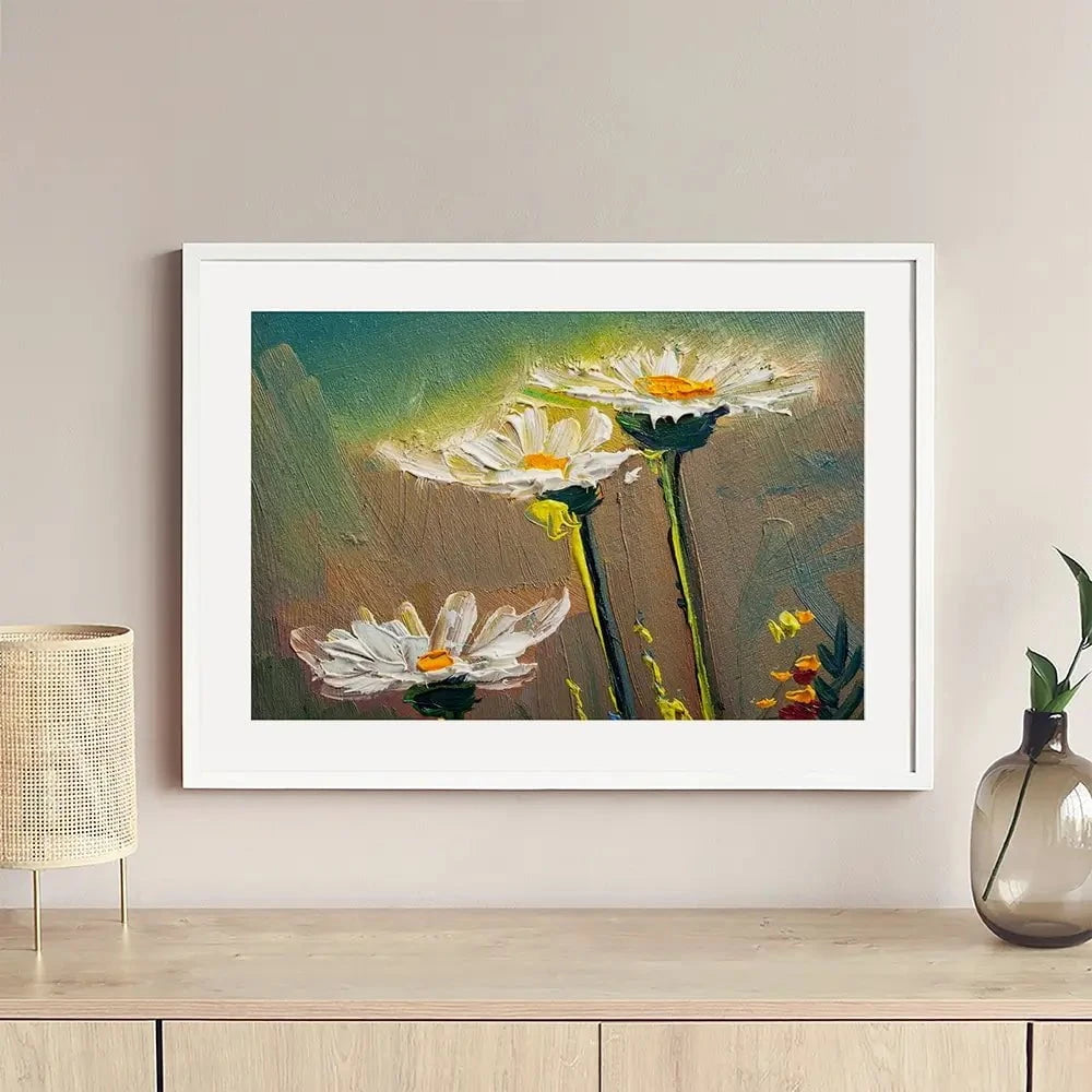 Daisy Oil Painting Framed Art Print Daisy Oil Painting Framed Art Print wall art product S-BELOV / Shutterstock