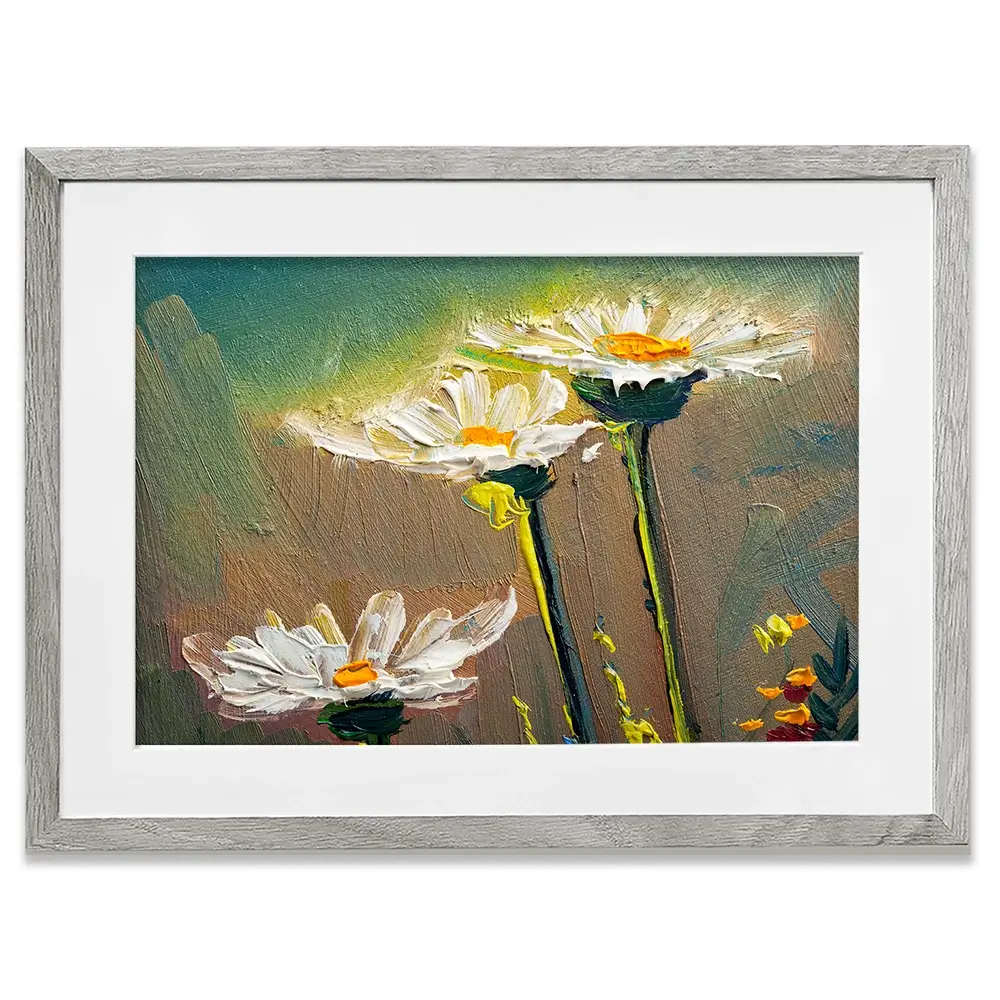 Daisy Oil Painting Framed Art Print Daisy Oil Painting Framed Art Print wall art product S-BELOV / Shutterstock