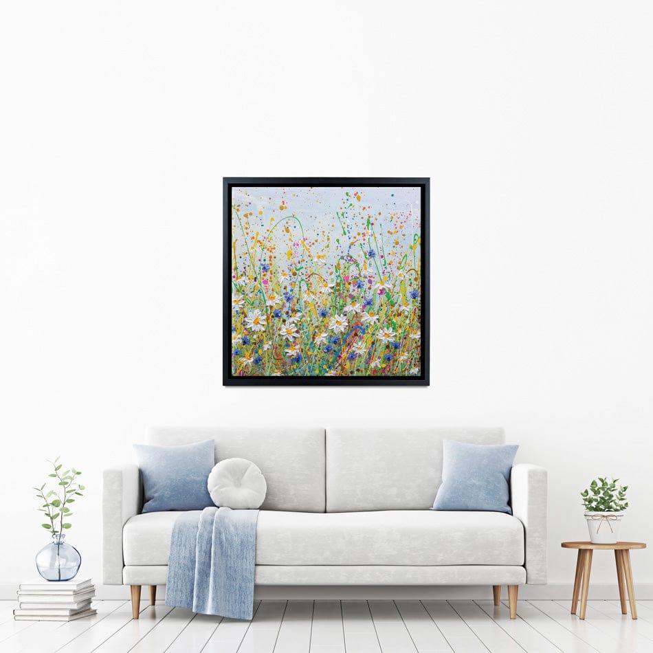 Daisy Splash Square Canvas Print wall art product Olga Tkachyk
