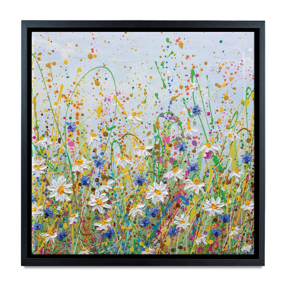 Daisy Splash Square Canvas Print wall art product Olga Tkachyk