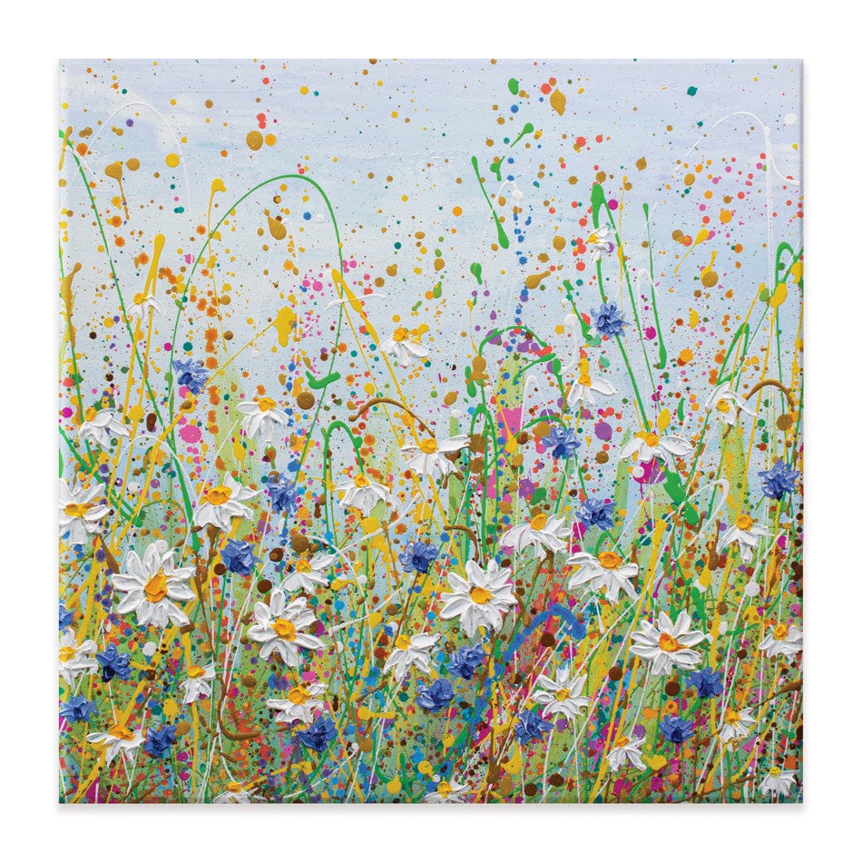 Daisy Splash Square Canvas Print wall art product Olga Tkachyk