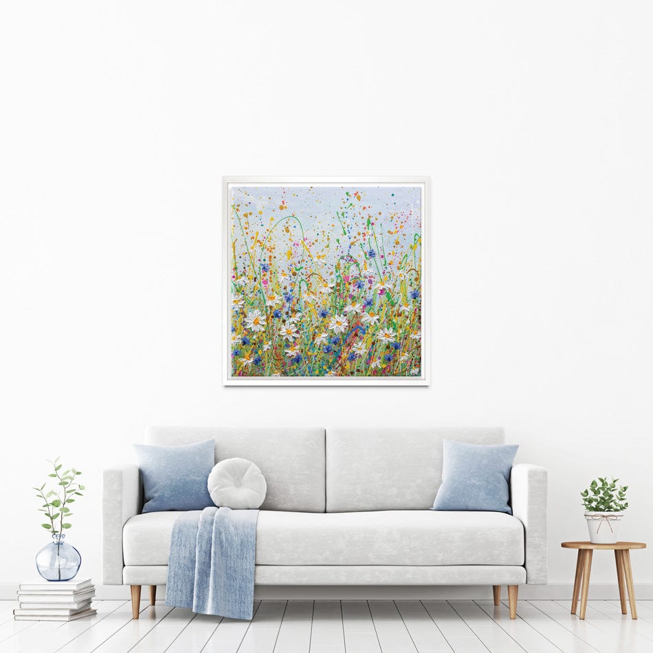 Daisy Splash Square Canvas Print wall art product Olga Tkachyk