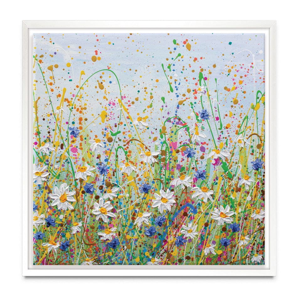 Daisy Splash Square Canvas Print wall art product Olga Tkachyk