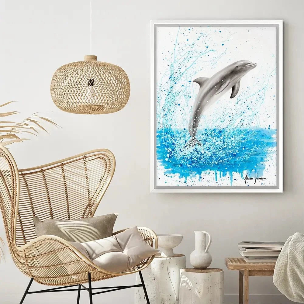 Dancing Dolphin Canvas Print Dancing Dolphin Canvas Print wall art product Ashvin Harrison