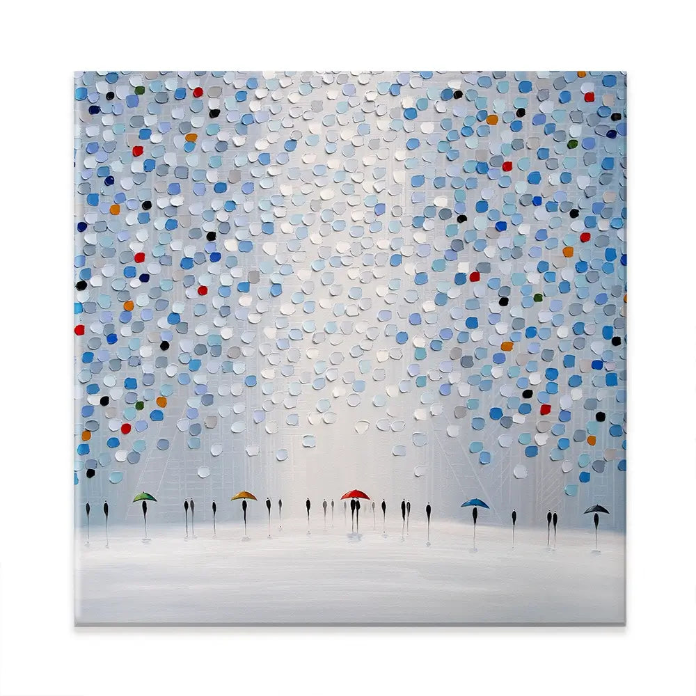 Dancing In The Pale Blue Rain Square Canvas Print Dancing In The Pale Blue Rain Square Canvas Print wall art product Ekaterina Ermilkina