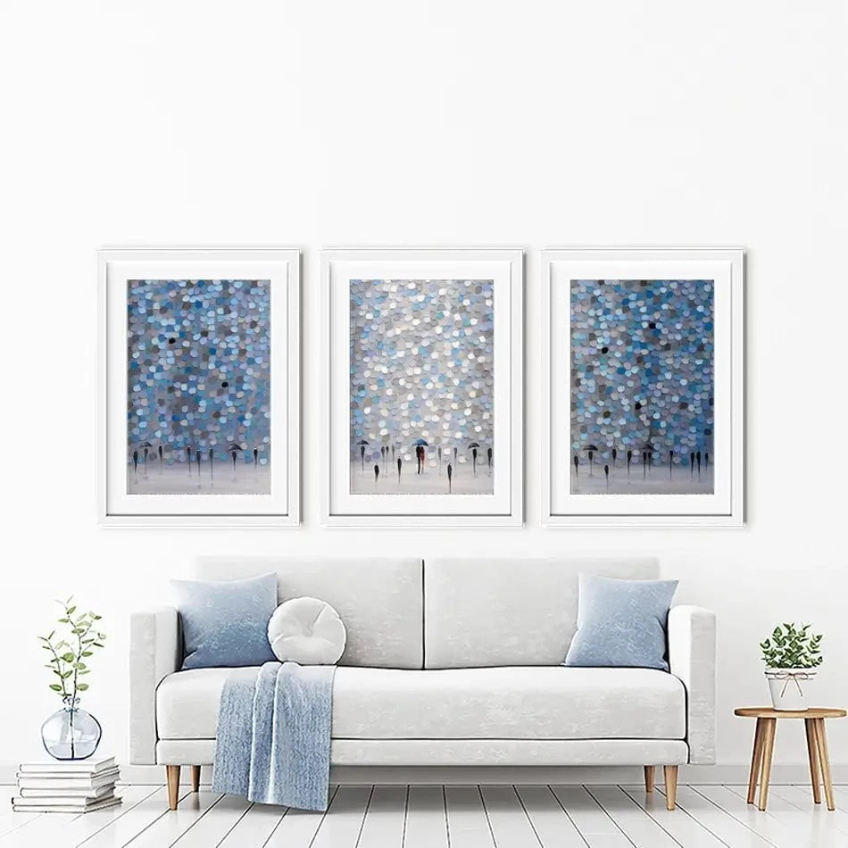 Dancing Rain Framed Art Print Trio Dancing Rain Framed Art Print Trio wall art product Ekaterina Ermilkina