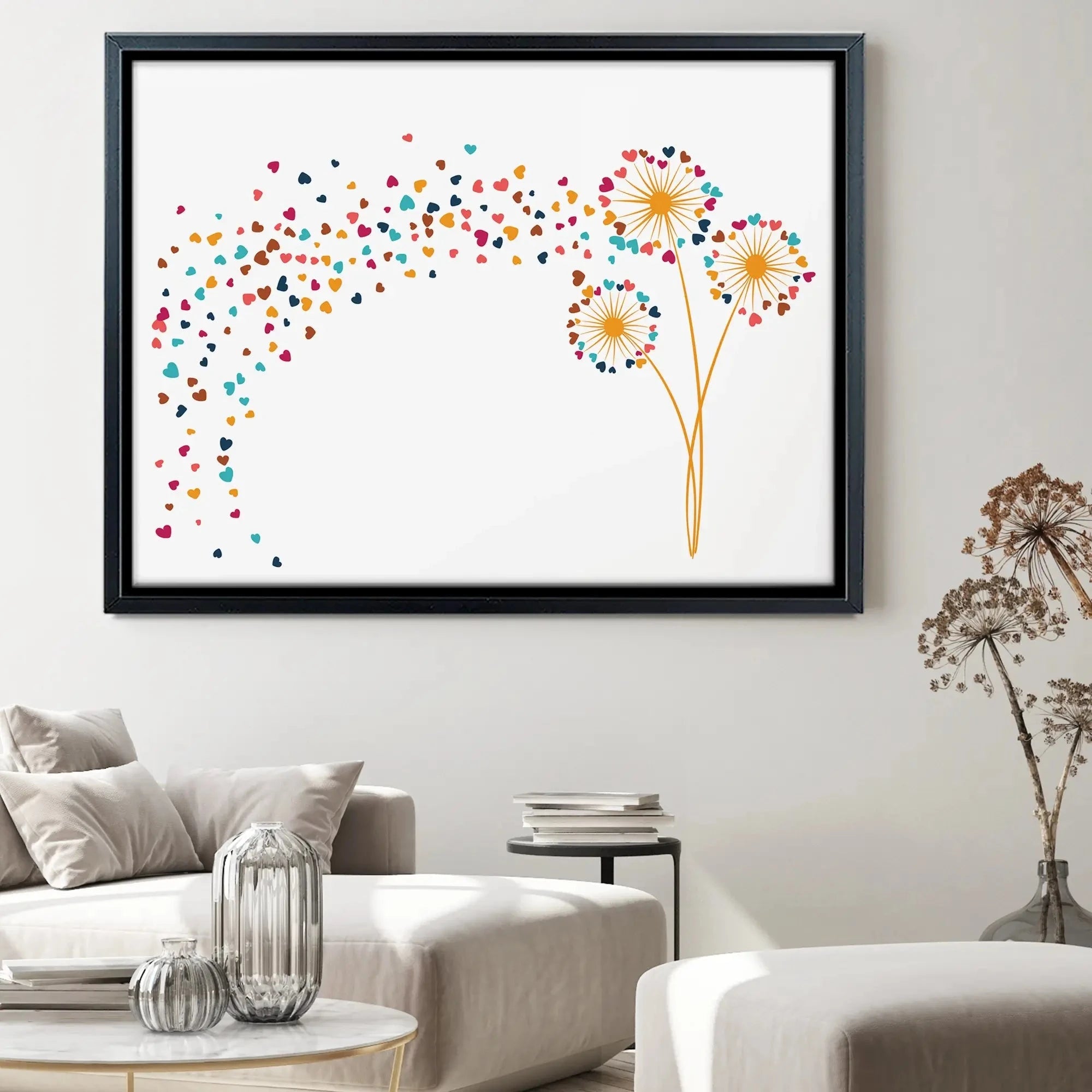Dandelion Hearts Canvas Print Dandelion Hearts Canvas Print wall art product Sunward Art / Shutterstock