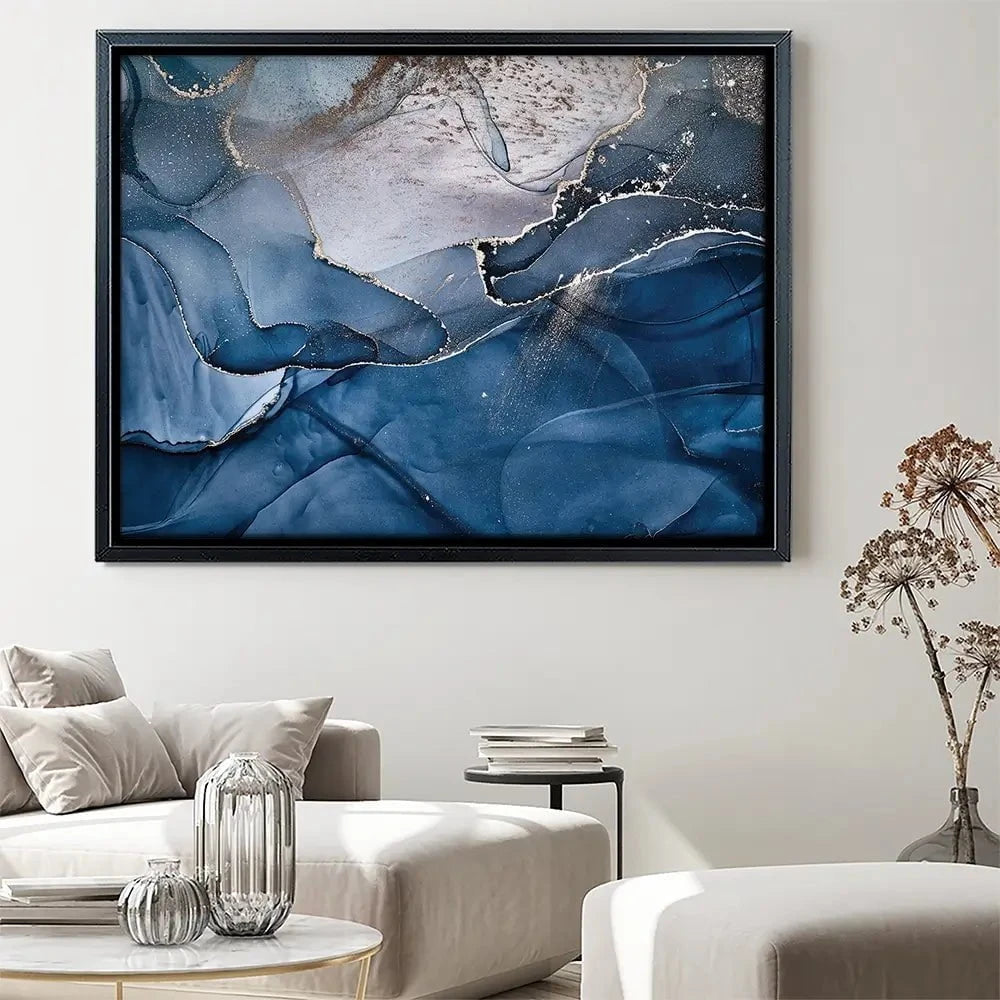 Dark Blue Marble Canvas Print Dark Blue Marble Canvas Print | Dark Blue Marble Canvas Wall Art wall art product djero.adlibeshe yahoo.com / Shutterstock
