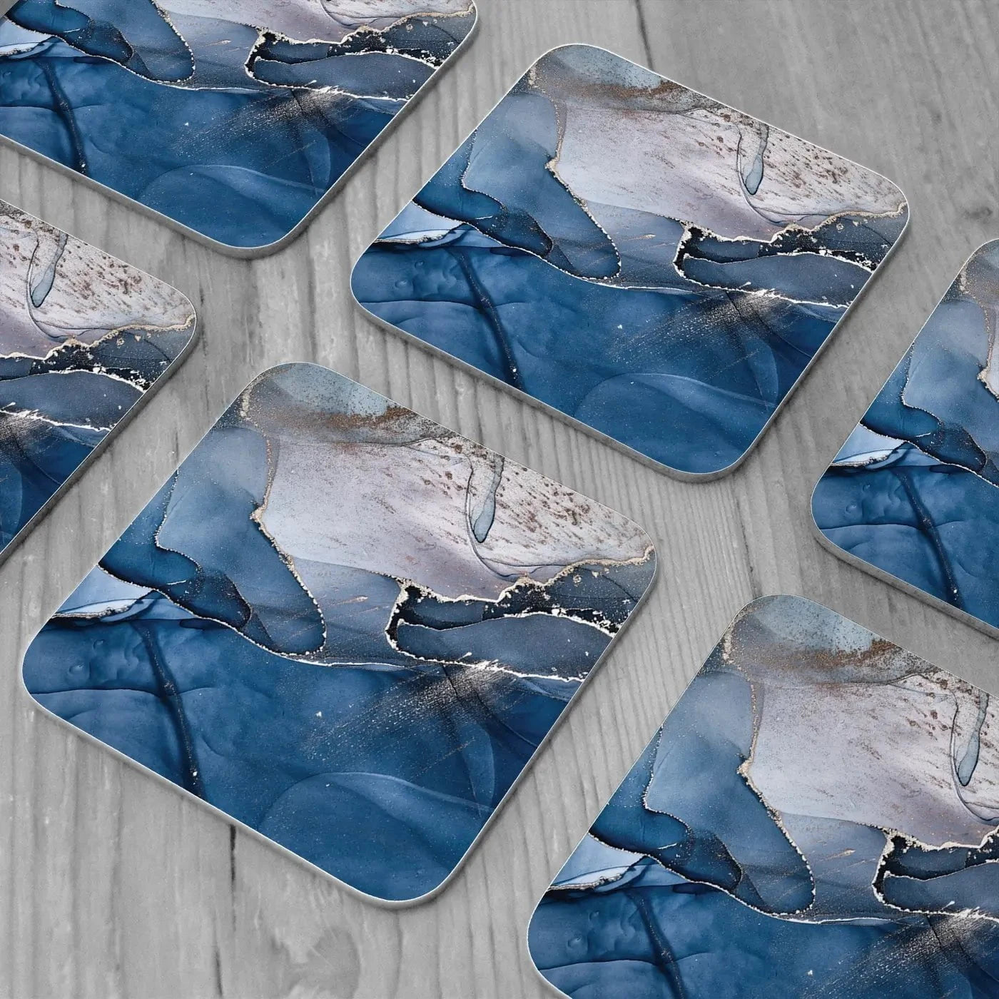 Dark Blue Marble Coaster Set Dark Blue Marble Coaster Set | Dark Blue Marble Designer Coaster Set wall art product djero.adlibeshe yahoo.com / Shutterstock