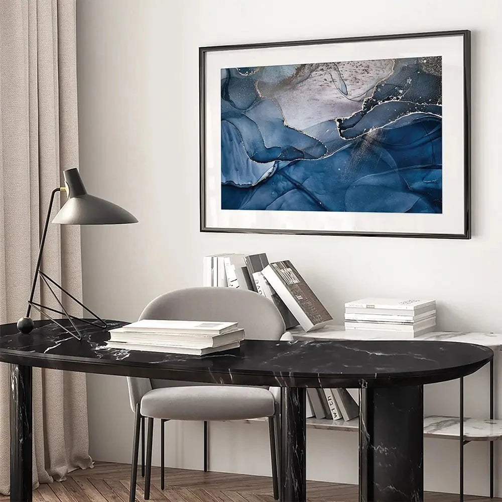 Dark Blue Marble Framed Art Print Dark Blue Marble Framed Art Print wall art product djero.adlibeshe yahoo.com / Shutterstock