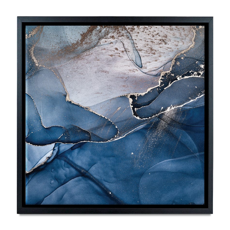 Dark Blue Marble Square Canvas Print wall art product djero.adlibeshe yahoo.com / Shutterstock