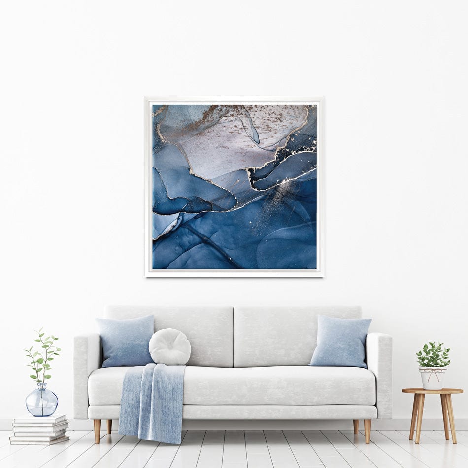 Dark Blue Marble Square Canvas Print wall art product djero.adlibeshe yahoo.com / Shutterstock
