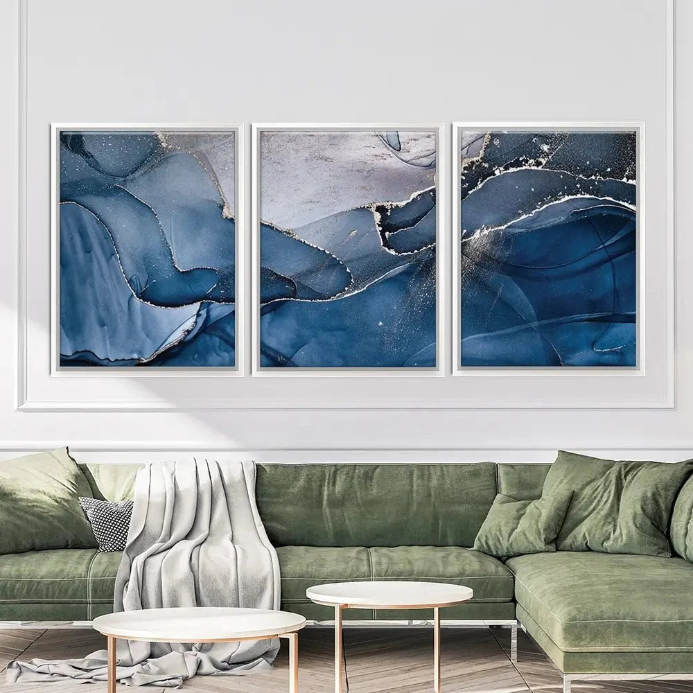 Dark Blue Marble Trio Canvas Print Dark Blue Marble Trio Canvas Print wall art product djero.adlibeshe yahoo.com / Shutterstock