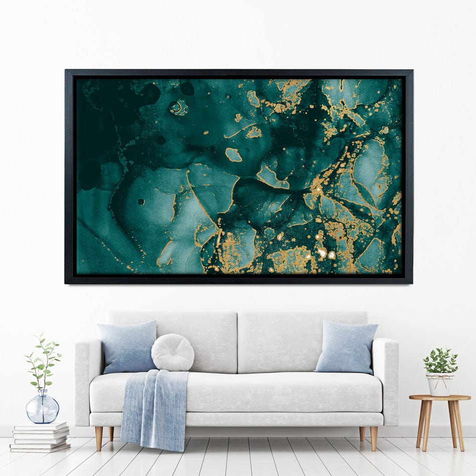 Deep Green Marble Canvas Print wall art product Seamless Watercolor / Shutterstock