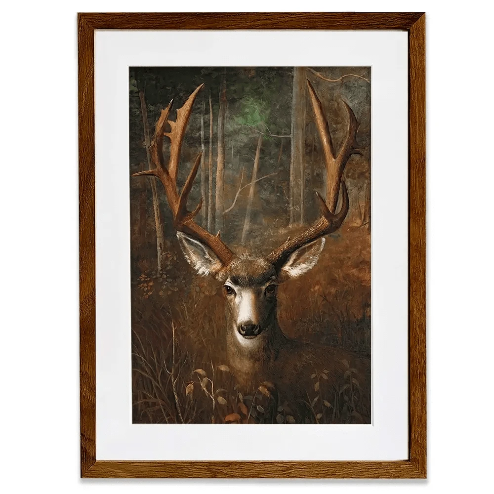 Deer In The Dark Framed Art Print Deer In The Dark Framed Art Print wall art product Arlington Prints - Independent