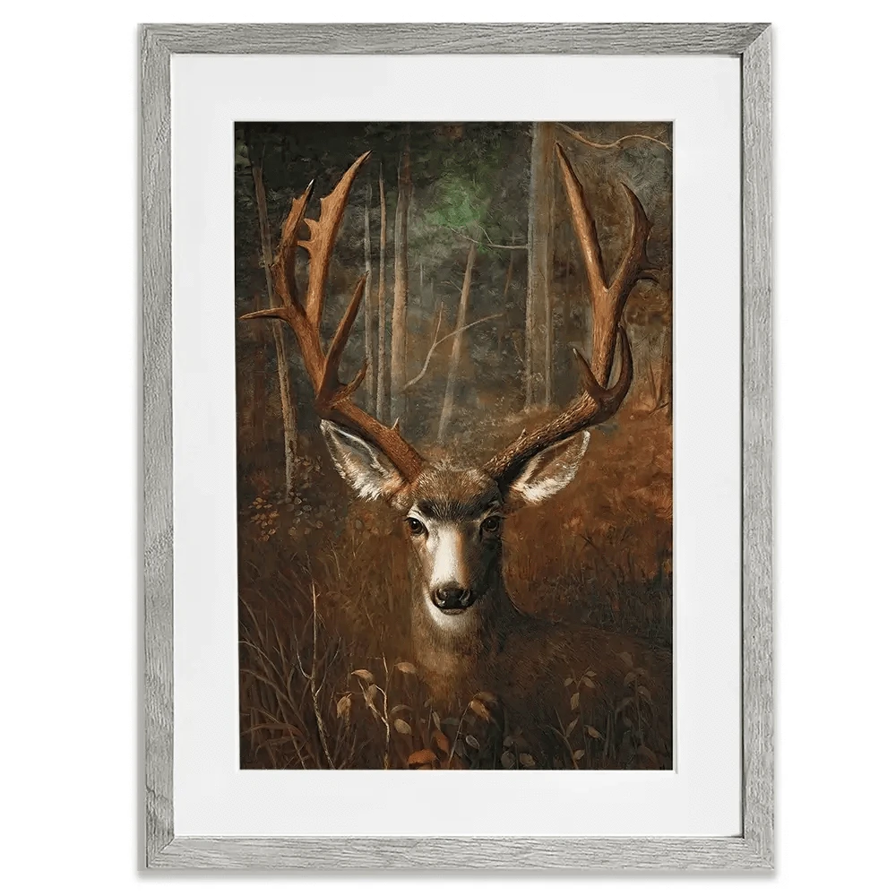 Deer In The Dark Framed Art Print Deer In The Dark Framed Art Print wall art product Arlington Prints - Independent