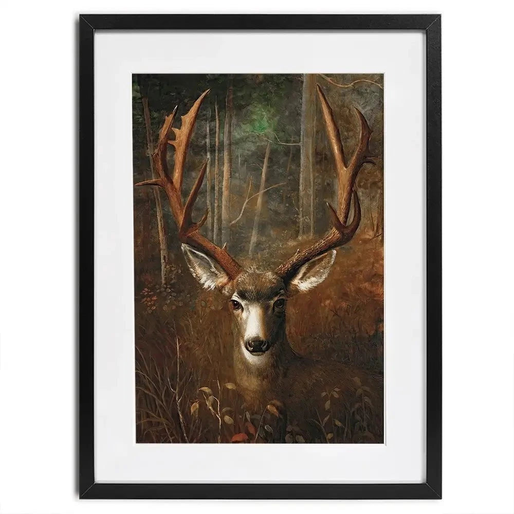 Deer In The Dark Framed Art Print Deer In The Dark Framed Art Print wall art product Arlington Prints - Independent