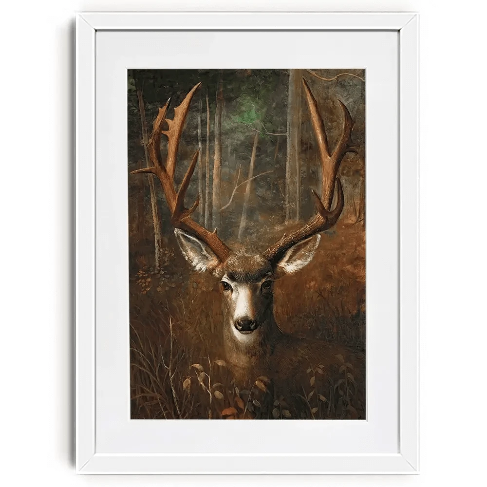 Deer In The Dark Framed Art Print Deer In The Dark Framed Art Print wall art product Arlington Prints - Independent