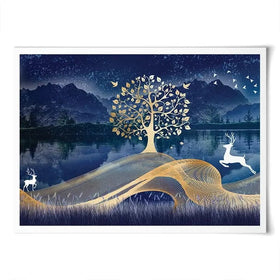 Deer In The Night Art Print Deer In The Night Art Print wall art product mosamem adv / Shutterstock