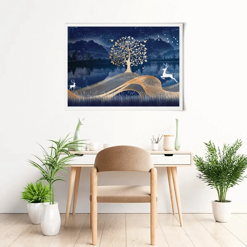 Deer In The Night Art Print Deer In The Night Art Print wall art product mosamem adv / Shutterstock