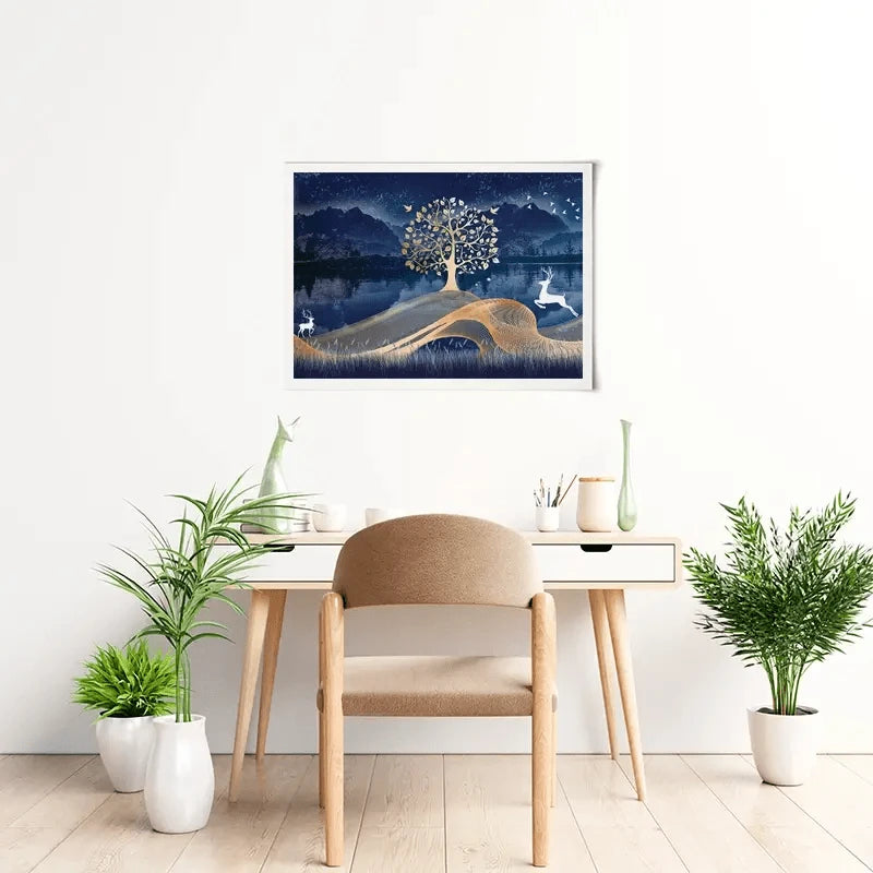 Deer In The Night Art Print Deer In The Night Art Print wall art product mosamem adv / Shutterstock
