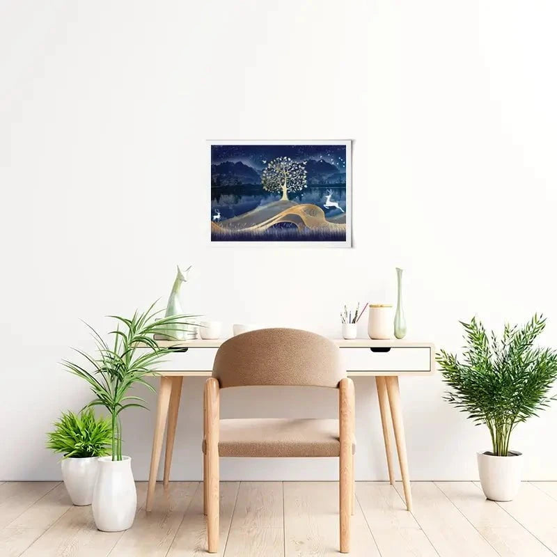Deer In The Night Art Print Deer In The Night Art Print wall art product mosamem adv / Shutterstock