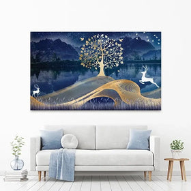 Deer In The Night Canvas Print Deer In The Night Canvas Print wall art product mosamem adv / Shutterstock